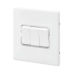 MK Aspect 10AX 3-Gang 2-Way Switch White