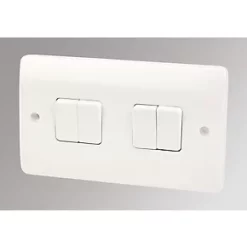 MK Logic Plus 10AX 4-Gang 2-Way Light Switch White