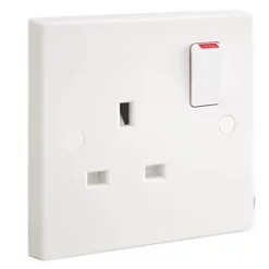 British General 900 Series 13A 1-Gang SP Switched Plug Socket White 5 Pack -White Switches & Sockets Sales Store 74975 A2