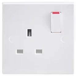 British General 900 Series 13A 1-Gang SP Switched Plug Socket White 5 Pack -White Switches & Sockets Sales Store 74975 A5