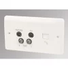 MK Logic Plus 2-Gang Quadruplex Multimedia Socket White
