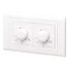 MK Essentials 2-Gang 2-Way LED Dimmer Switch White with Colour-Matched Inserts
