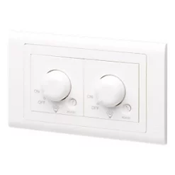 MK Essentials 2-Gang 2-Way LED Dimmer Switch White with Colour-Matched Inserts