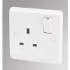 LAP 13A 1-Gang DP Switched Plug Socket White