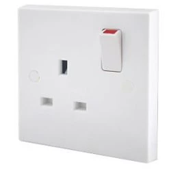 British General 900 Series 13A 1-Gang DP Switched Plug Socket White