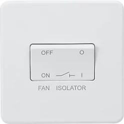 Knightsbridge SF1100MW 10AX 1-Gang TP Fan Isolator Switch Matt White