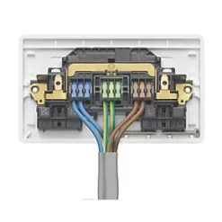 MK Logic Plus Rapid Fix 13A 2-Gang DP Switched Socket White with White Inserts