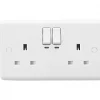 Knightsbridge CU9KW 13A 2-Gang SP Switched Smart Socket White