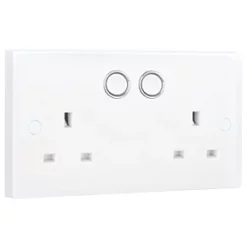 British General 900 Series 13A 2-Gang SP Switched Smart Socket White -White Switches & Sockets Sales Store 827GV A2