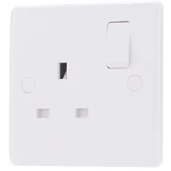 British General 800 Series 13A 1-Gang DP Switched Socket White