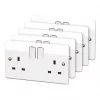 MK Logic Plus 13A 2-Gang DP Switched Plug Socket White 5 Pack
