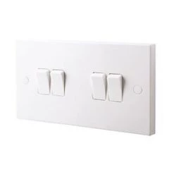 British General 900 Series 10AX 4-Gang 2-Way Light Switch White