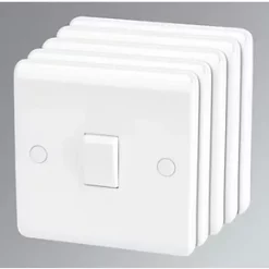 LAP 10AX 1-Gang 1-Way Light Switch White 5 Pack