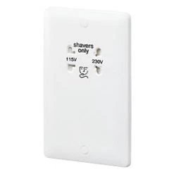 MK Base 1-Gang Dual Voltage Shaver Socket 115 / 230V White