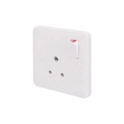 Schneider Electric Lisse 5A 1-Gang SP Switched Round Pin Plug Socket White