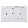 British General 900 Series 13A 2-Gang SP Switched Wi-Fi Extender Socket + 2.1A 1-Outlet Type A USB Charger White