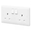 MK Base 13A 2-Gang SP Switched Socket White with White Inserts