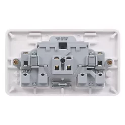 Schneider Electric Lisse 13A 2-Gang DP Switched Plug Socket White -White Switches & Sockets Sales Store 8980J A3