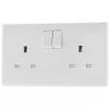 British General 800 Series 13A 2-Gang SP Switched Socket White