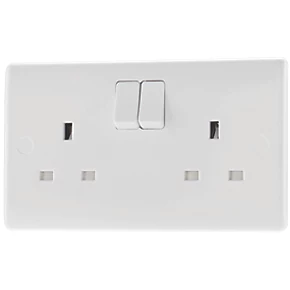 British General 800 Series 13A 2-Gang SP Switched Socket White 1 British General 800 Series 13A 2-Gang SP Switched Socket White