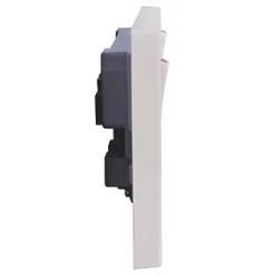 British General 900 Series 13A 2-Gang DP Switched Plug Socket White -White Switches & Sockets Sales Store 91002 A3