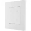 British General Evolve 2-Gang 2-Way LED Double Secondary Touch Trailing Edge Dimmer Switch Pearlescent White with White Inserts
