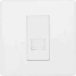 British General Evolve Master Telephone Socket Pearlescent White with White Inserts -White Switches & Sockets Sales Store 938RF A2