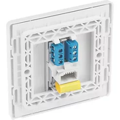 British General Evolve Master Telephone Socket Pearlescent White with White Inserts -White Switches & Sockets Sales Store 938RF A4