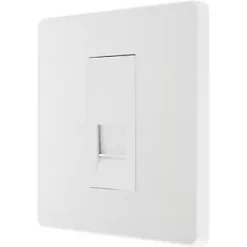 British General Evolve Master Telephone Socket Pearlescent White with White Inserts