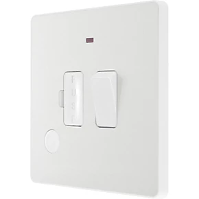 British General Evolve 13A Switched Fused Spur with LED Pearlescent White with White Inserts 1 British General Evolve 13A Switched Fused Spur with LED Pearlescent White with White Inserts