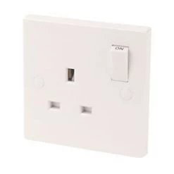 13A 1-Gang SP Switched Plug Socket White