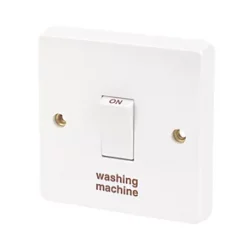 Crabtree Capital 20A 1-Gang DP Washing Machine Switch White