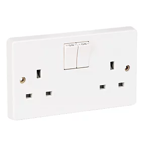 Crabtree Capital 13A 2-Gang SP Switched Plug Socket White 2 Crabtree Capital 13A 2-Gang SP Switched Plug Socket White - Image 2