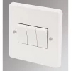 Crabtree Capital 10AX 3-Gang 2-Way Light Switch White