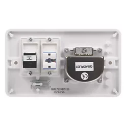 Schneider Electric Lisse 2-Gang Quadruplex Multimedia Socket White -White Switches & Sockets Sales Store 9695J A2