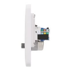 Schneider Electric Lisse 2-Gang Quadruplex Multimedia Socket White -White Switches & Sockets Sales Store 9695J A3