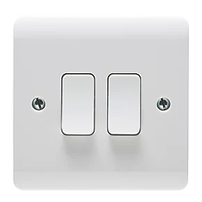 Crabtree Instinct 10AX 2-Gang 2-Way Light Switch White 2 Crabtree Instinct 10AX 2-Gang 2-Way Light Switch White - Image 2