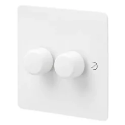 MK Edge 2-Gang 2-Way Dimmer Switch White