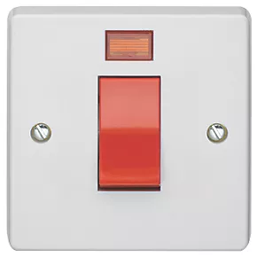 Crabtree Capital 45A 1-Gang DP Cooker Switch White with Neon 1 Crabtree Capital 45A 1-Gang DP Cooker Switch White with Neon