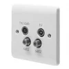 Crabtree Instinct 1-Gang Quadruplex Multimedia Socket White